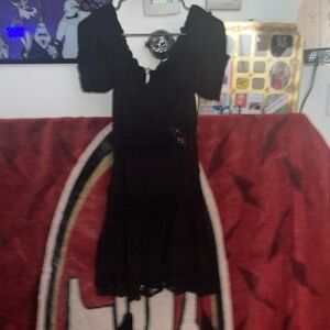 SIZE 6 Free People Black ruffle Dress